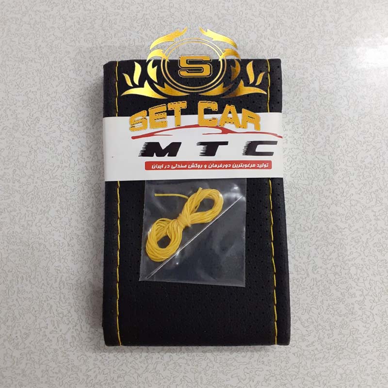 دورفرمان دوختی مشکی نخ زرد