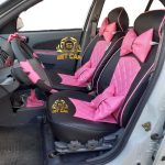 روکش-صندلی-تمام-چرم-فانتزی-طرح-ضربدری.مشکی.صورتی