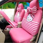 روکش صندلی هلوکیتی راه راه صورتی سفید فانتزی